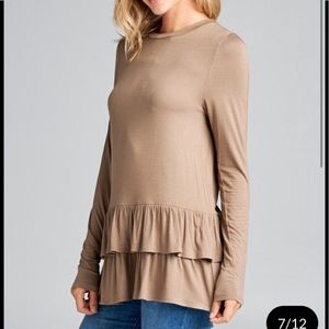 NWT taupe tunic top